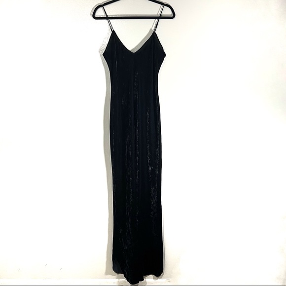 Revolve- Nili Lotan Slip Dress Velvet/Velour Gunmetal Sasha Maxi Dress Size Med - Picture 2 of 6